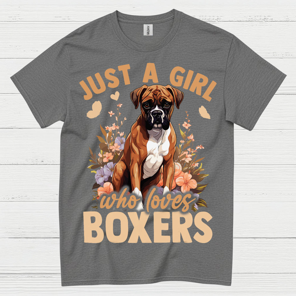 Boxer Lover Girl Floral T Shirt
