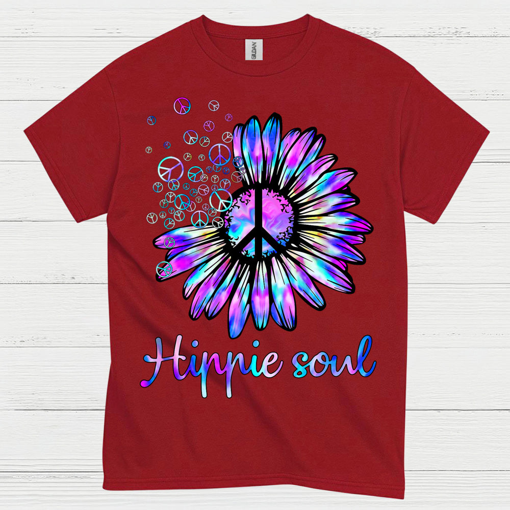 Hippie Soul Sunflower Peace Sign T Shirt