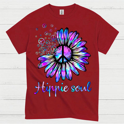 Hippie Soul Sunflower Peace Sign T Shirt