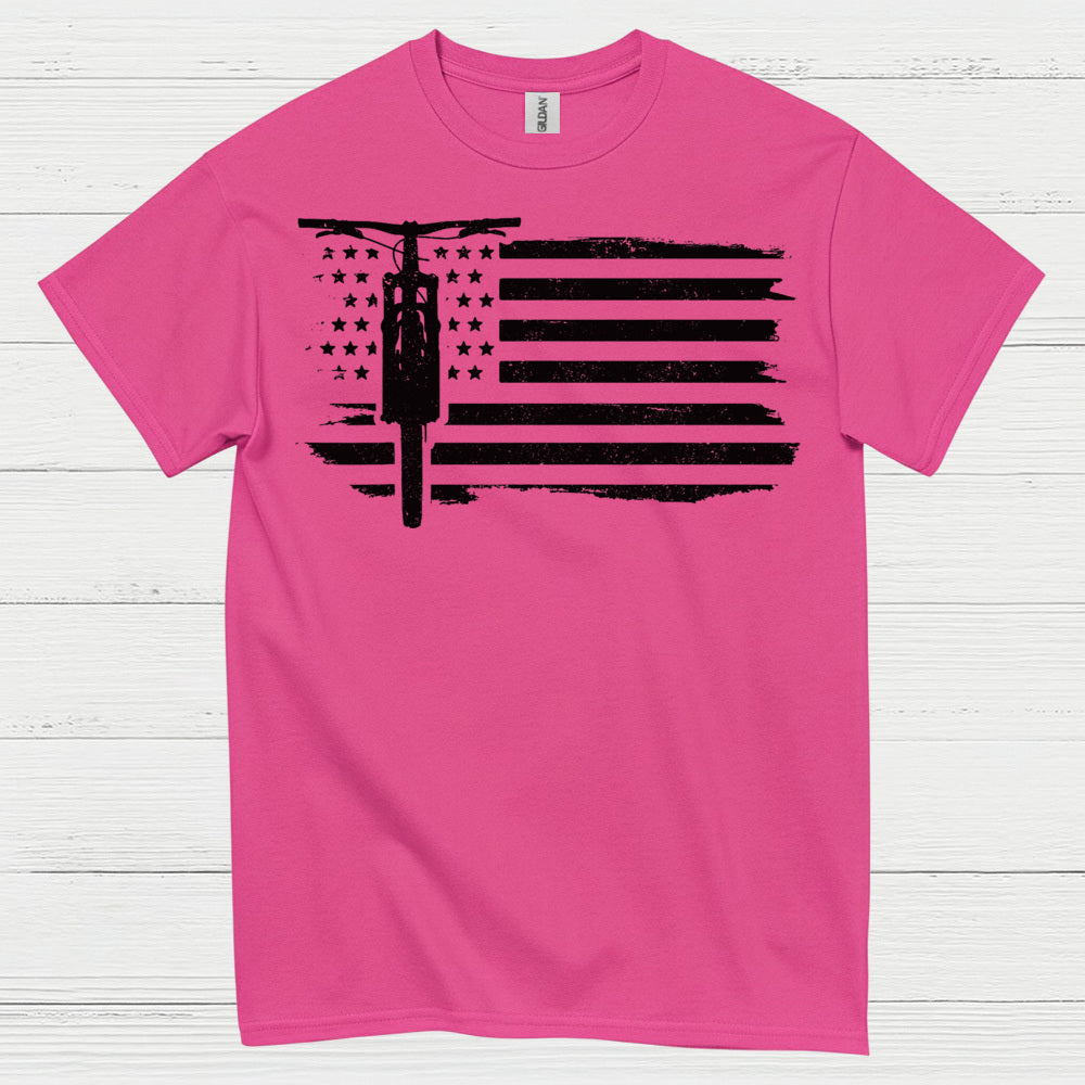 Dirt Bike American Flag T Shirt
