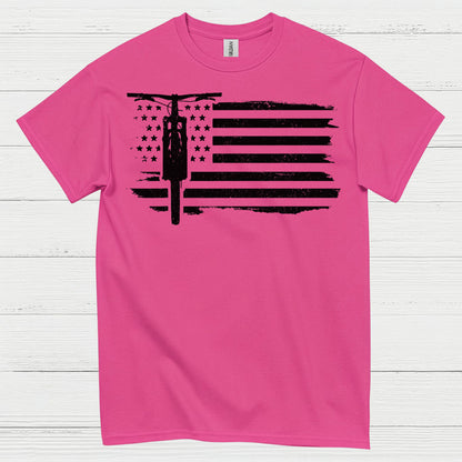 Dirt Bike American Flag T Shirt