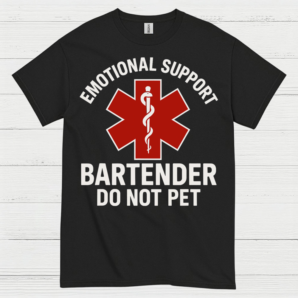 Emotional Support Bartender Humor T Shirt