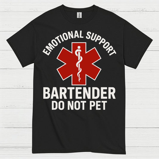 Emotional Support Bartender Humor T Shirt
