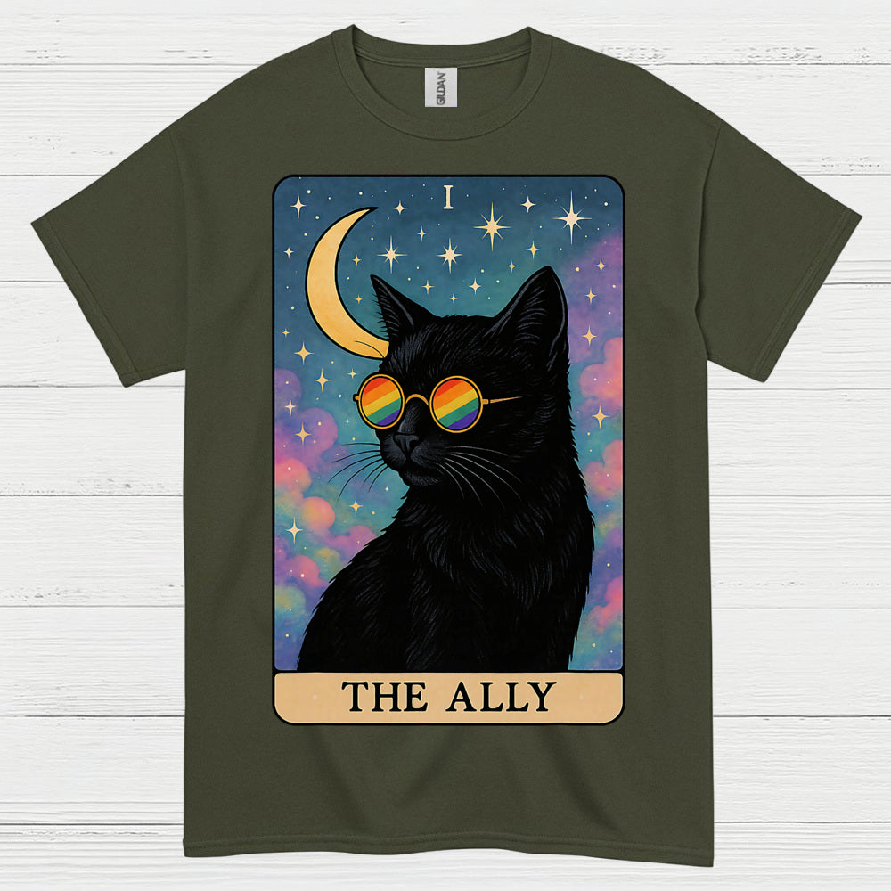 The Ally Rainbow Cat Art T Shirt