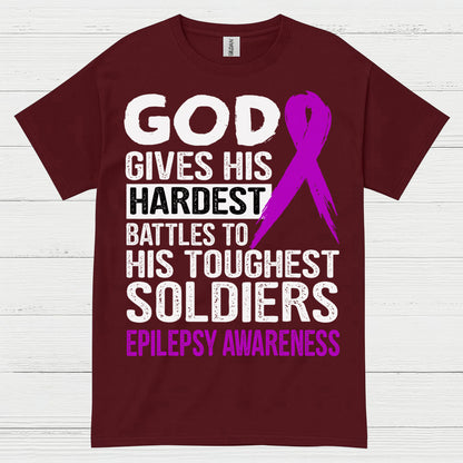 God Gives Toughest Soldiers Epilepsy T Shirt