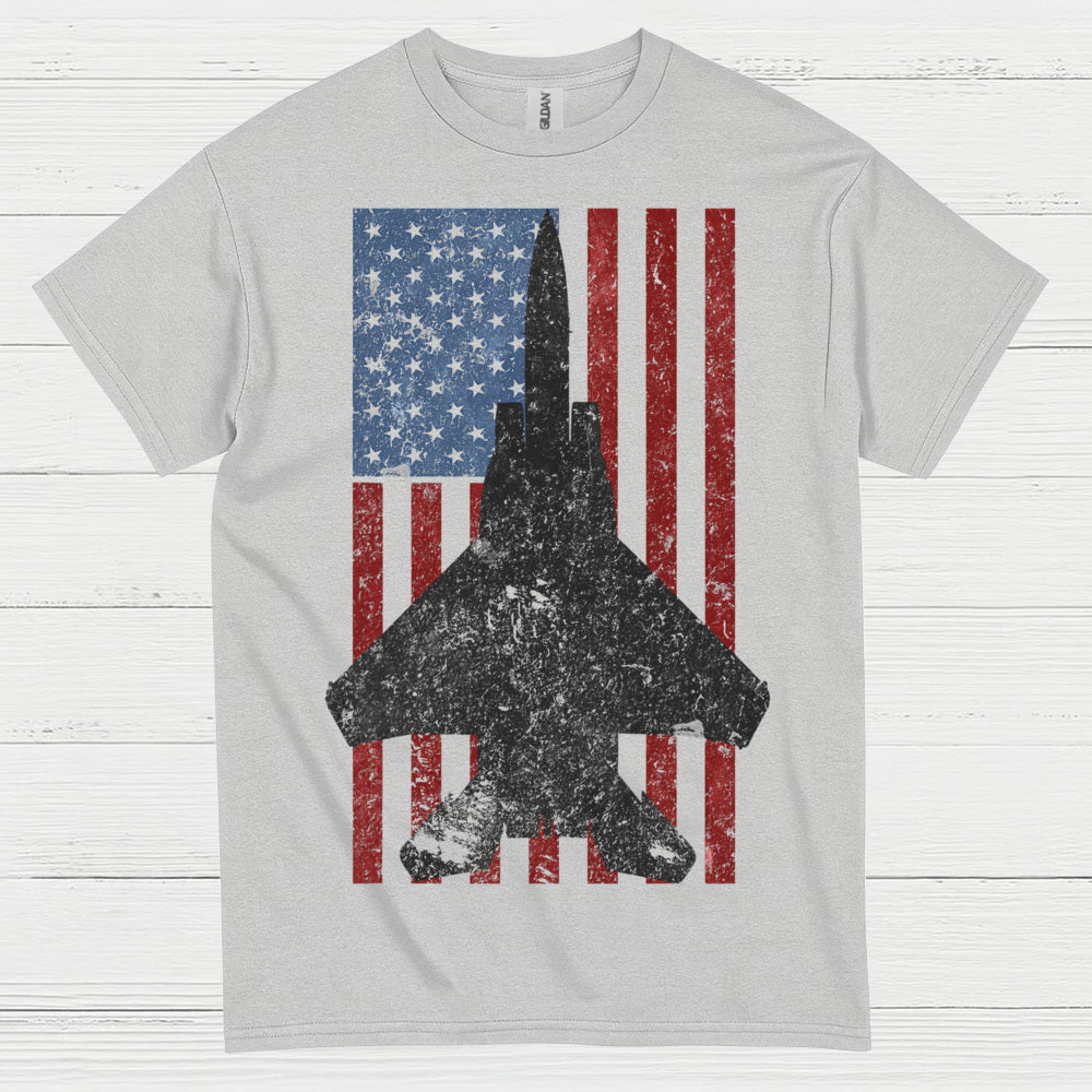 American Fighter Jet Patriotic Flag Veteran T Shirt