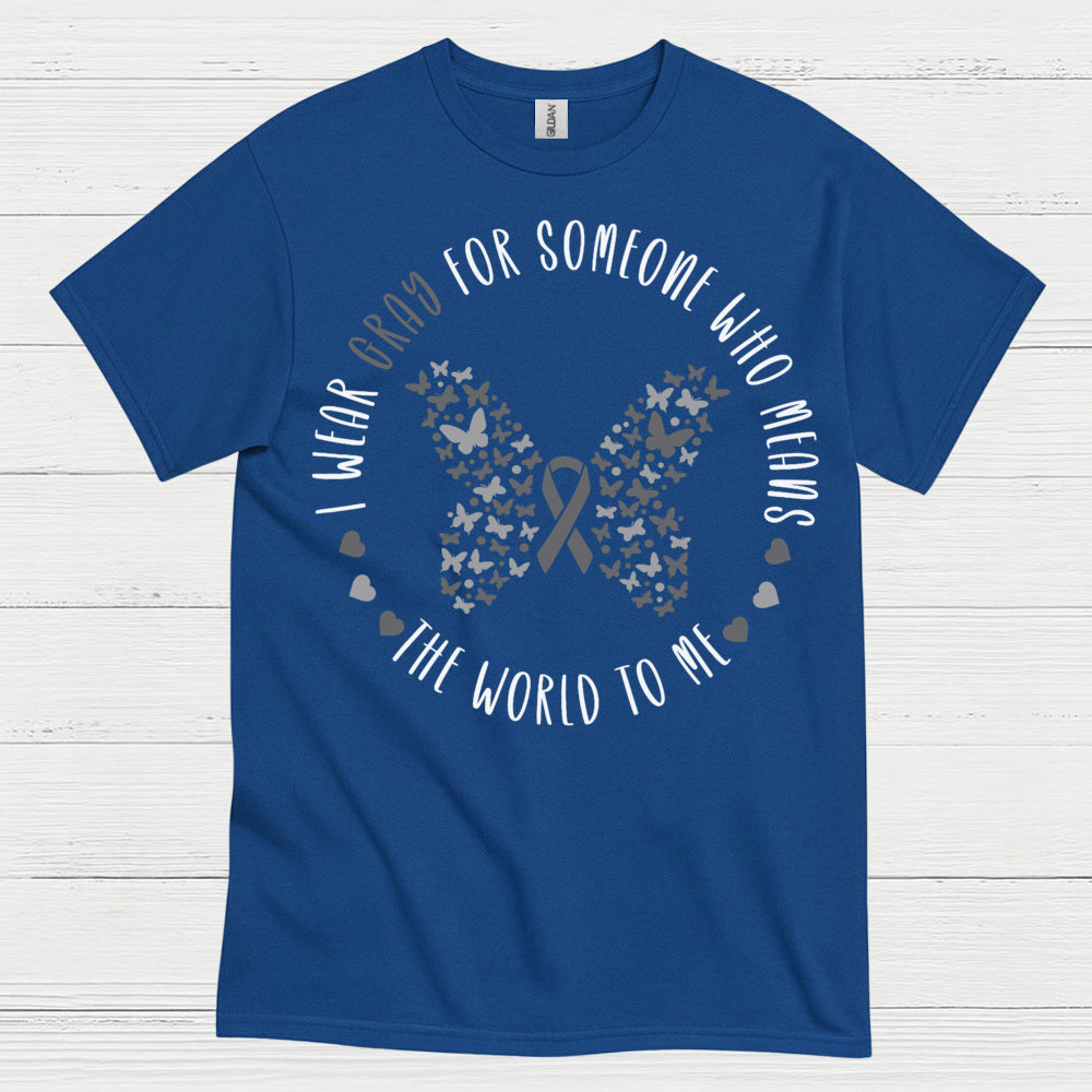 Gray Ribbon Love And Support Awareness T Shirt