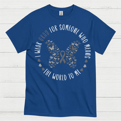 Gray Ribbon Love And Support Awareness T Shirt