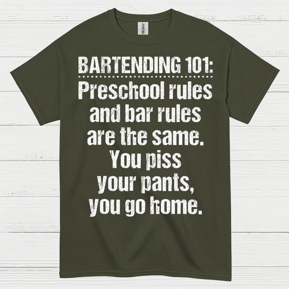 Bartending 101 Rules Humor T Shirt