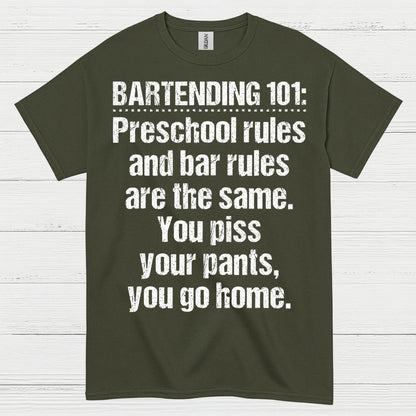 Bartending 101 Rules Humor T Shirt