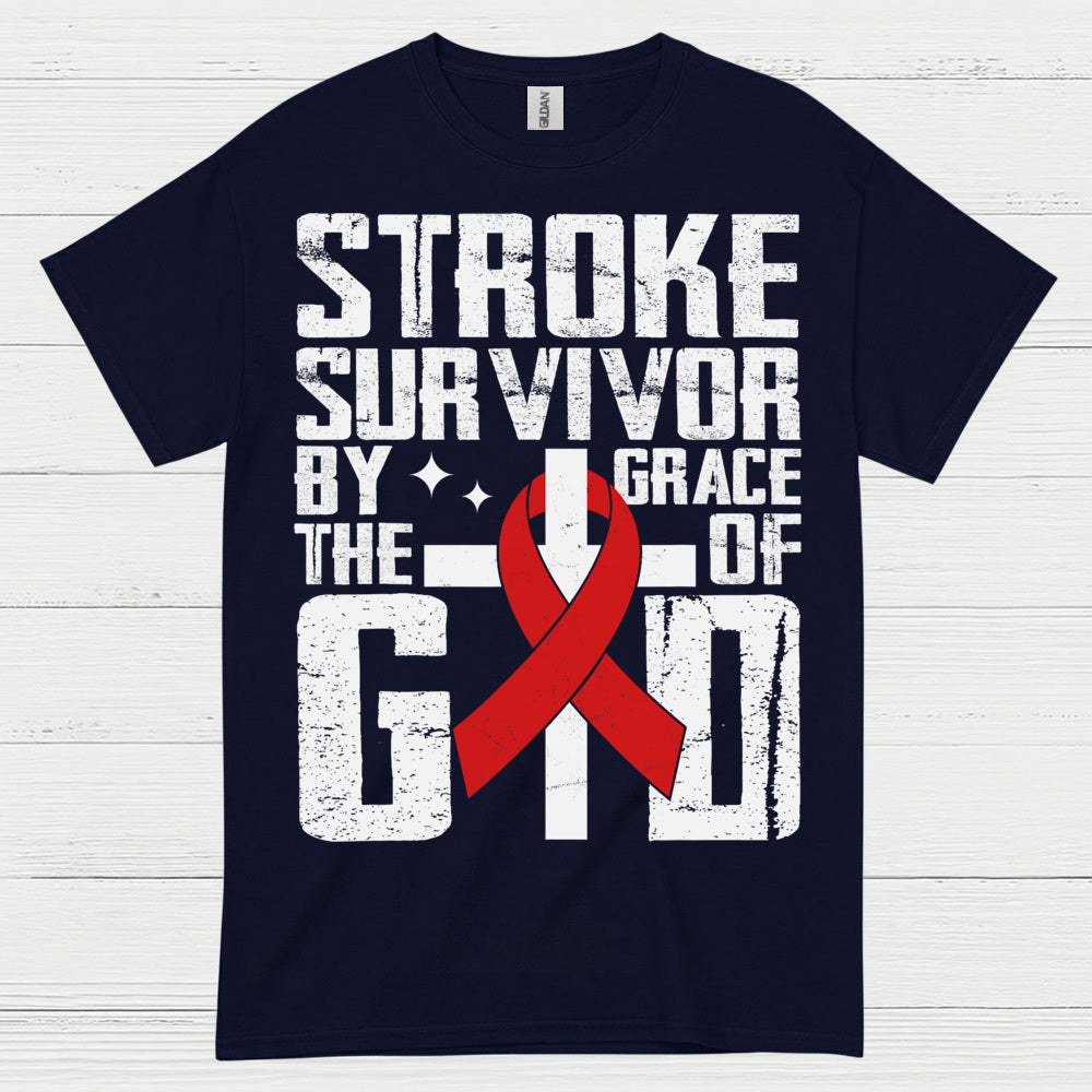 Stroke Survivor By The Grace Of God Awareness T Shirt