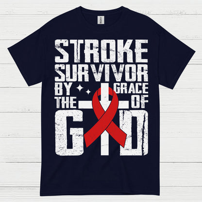 Stroke Survivor By The Grace Of God Awareness T Shirt