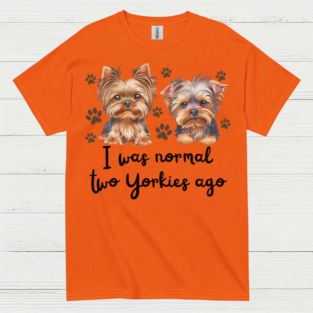 Funny Two Yorkies Ago Dog Lover T Shirt