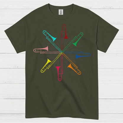 Color Burst Trombone Art T Shirt