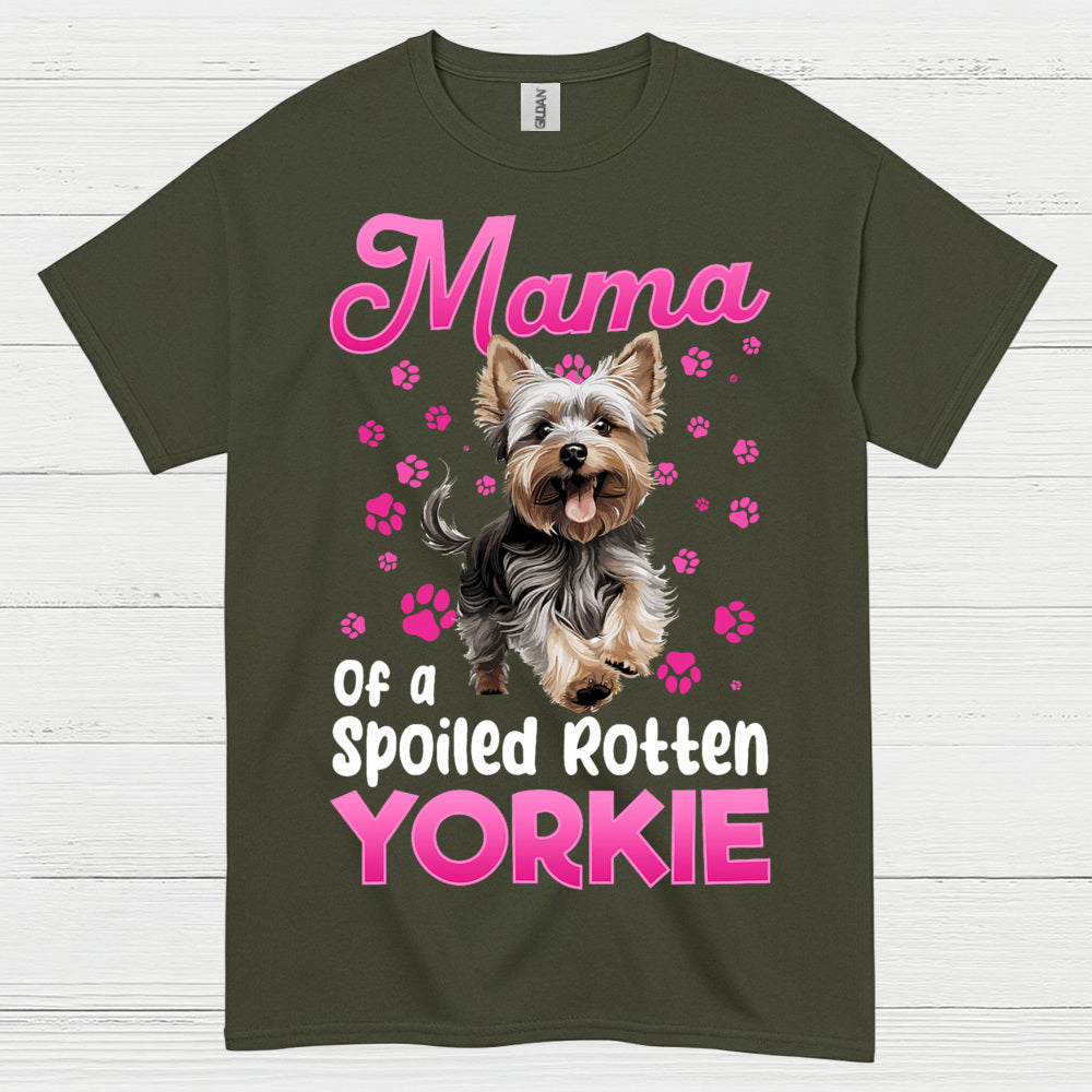 Cute Yorkie Mama Spoiled Dog Mom T Shirt