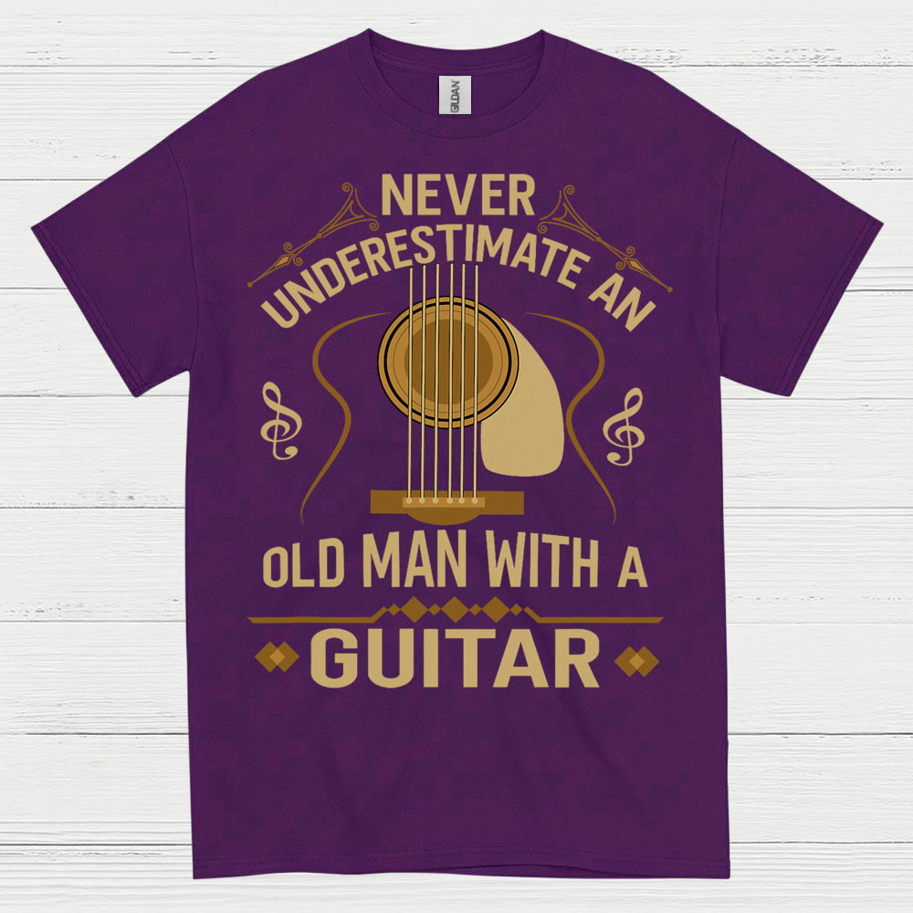 Never Underestimate An Old Man With A Guitar T Shirt