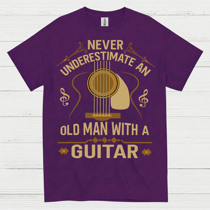 Never Underestimate An Old Man With A Guitar T Shirt
