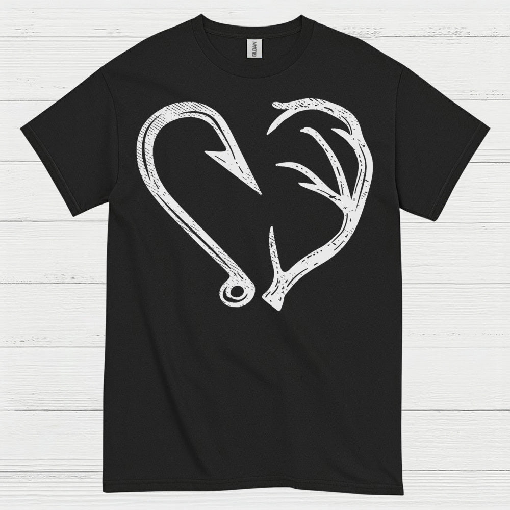 Fishing Hook Heart T Shirt