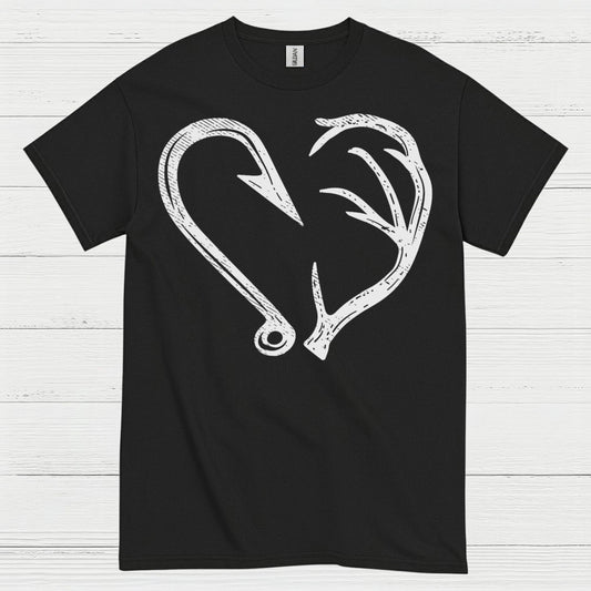 Fishing Hook Heart T Shirt