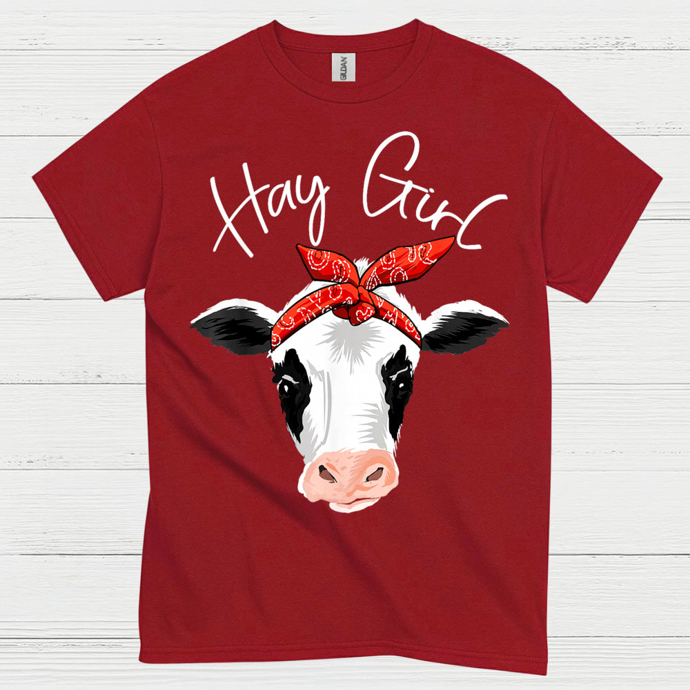 Hay Girl Bandana Cow T Shirt