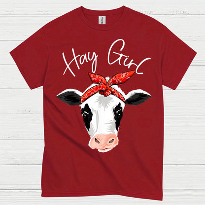 Hay Girl Bandana Cow T Shirt
