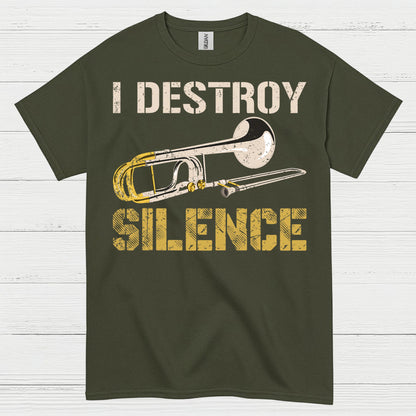 Destroy Silence Trombone Vintage T Shirt