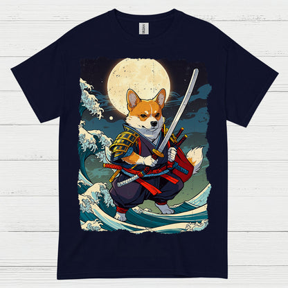 Samurai Corgi Warrior Art T Shirt
