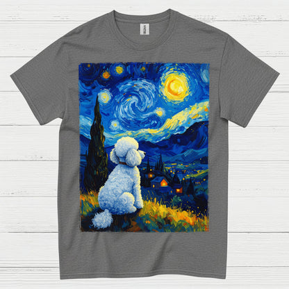 Peaceful Dog Starry Night Art T Shirt
