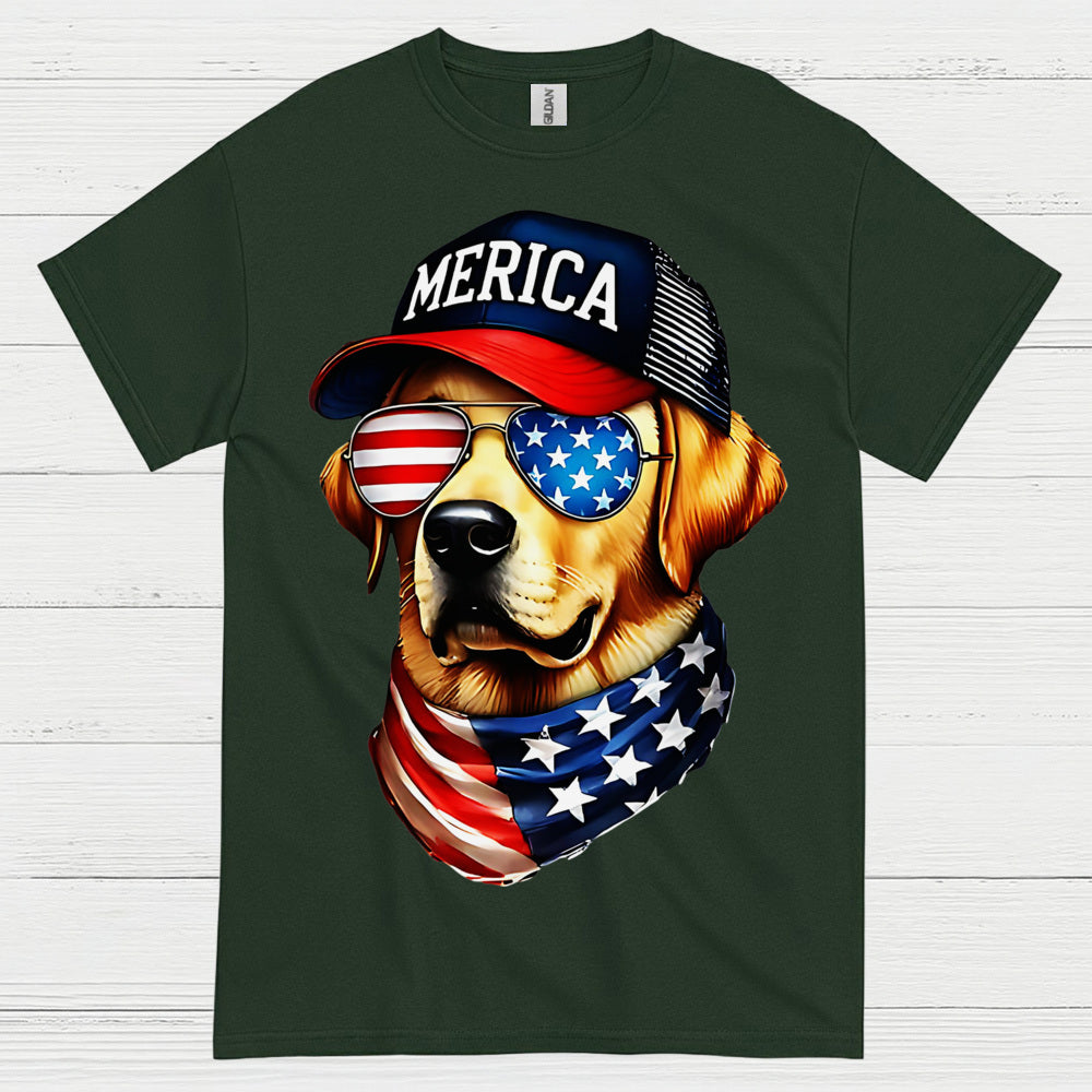 Patriotic Dog America Graphic T Shirt