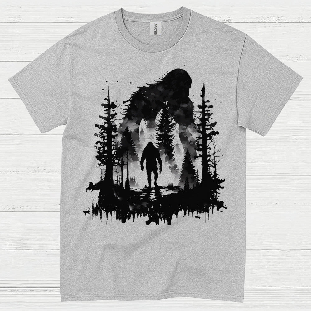 Dark Forest Bigfoot Silhouette T Shirt