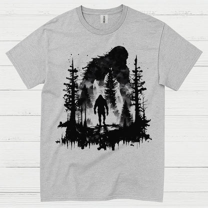 Dark Forest Bigfoot Silhouette T Shirt