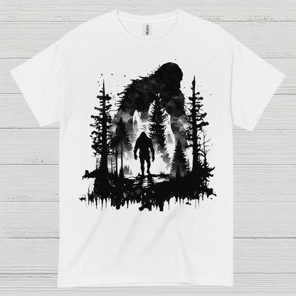 Dark Forest Bigfoot Silhouette T Shirt