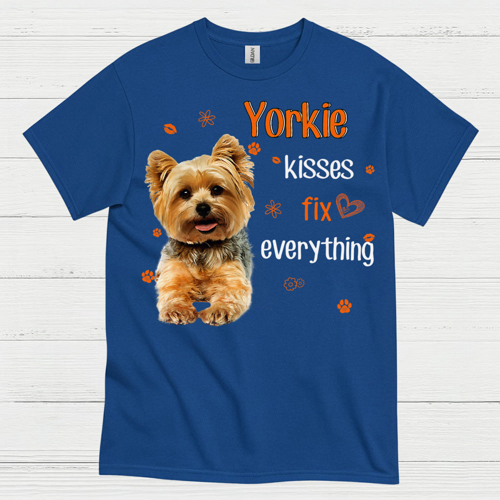 Yorkie Kisses Fix Everything Dog T Shirt