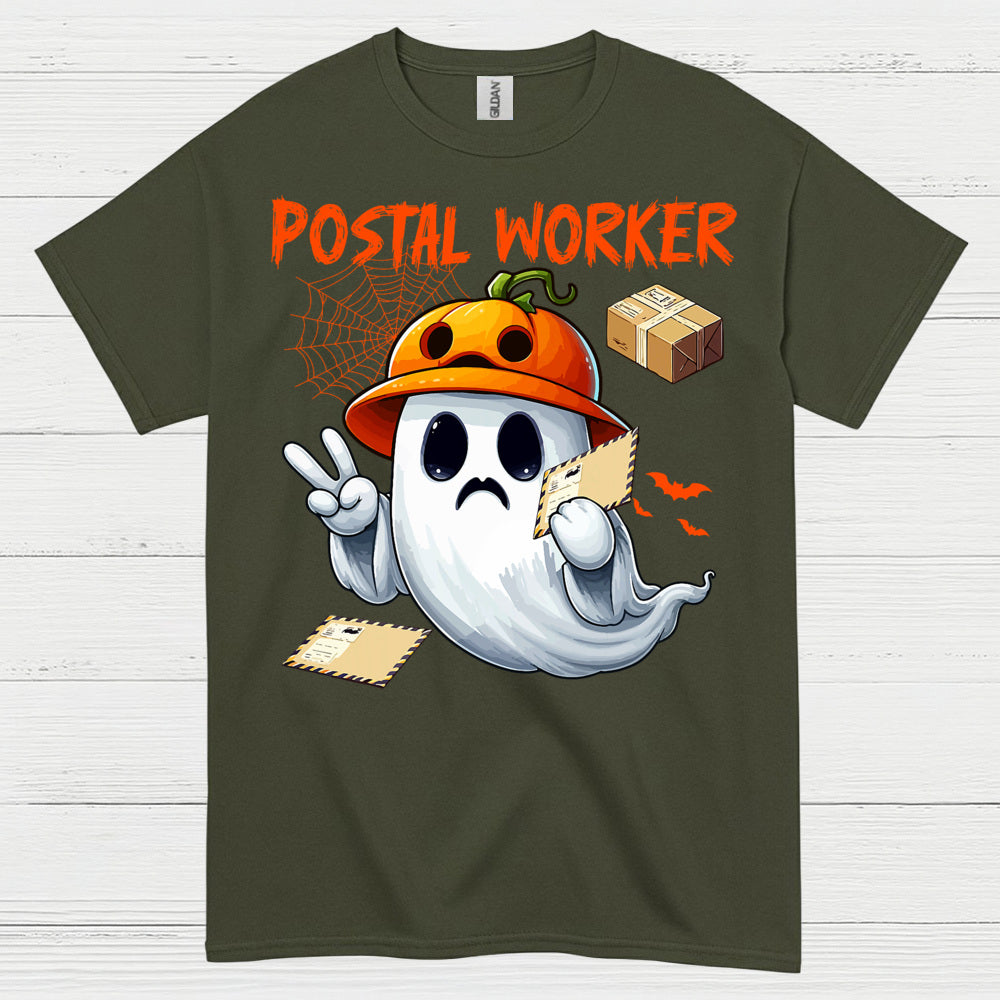 Halloween Postal Worker Ghost T Shirt