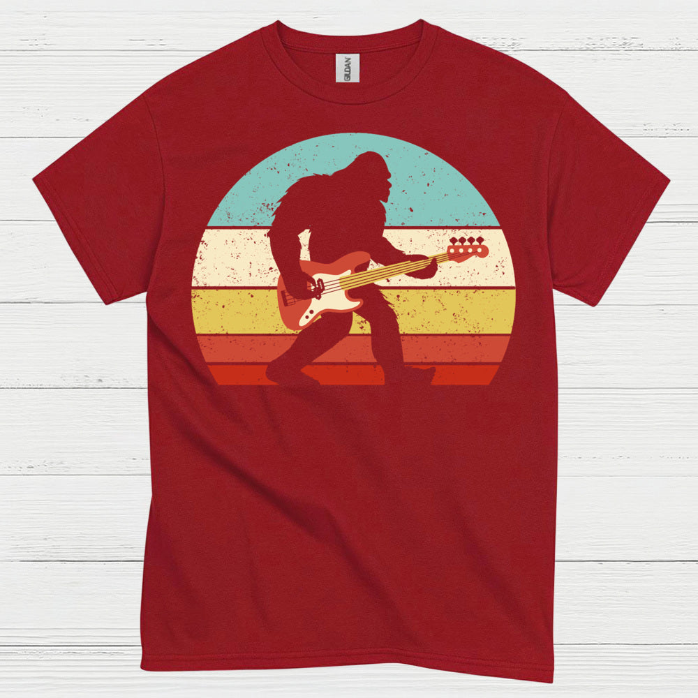 Bigfoot Bass Guitar Retro T Shirt