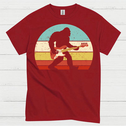 Bigfoot Bass Guitar Retro T Shirt
