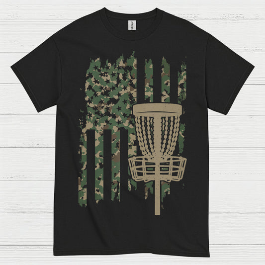 Patriotic Disc Golf Camo Flag T Shirt