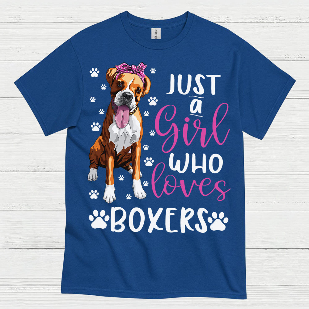 Just A Girl Loves Boxers T Shirt