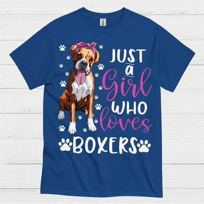 Just A Girl Loves Boxers T Shirt