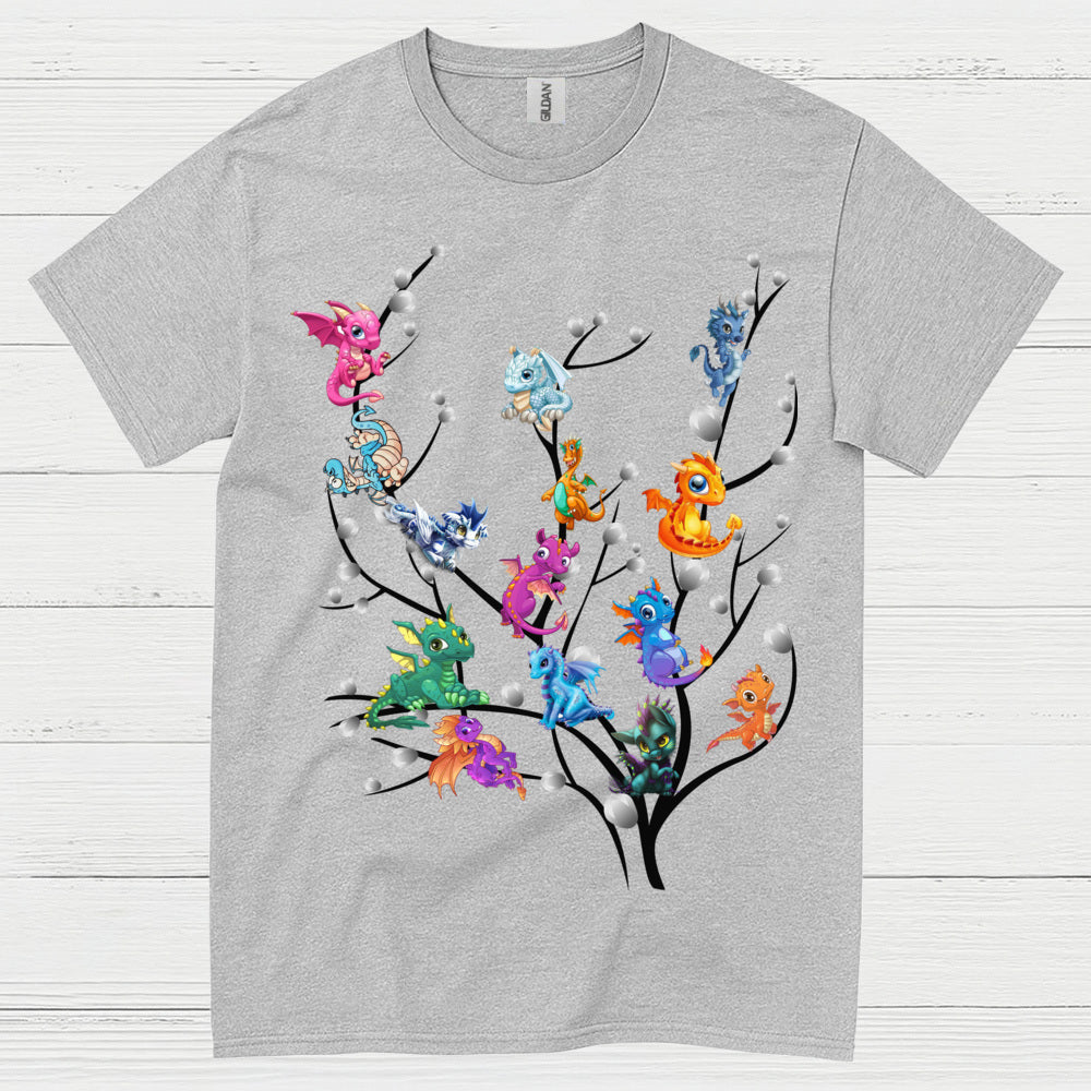 Baby Dragons On Tree T Shirt