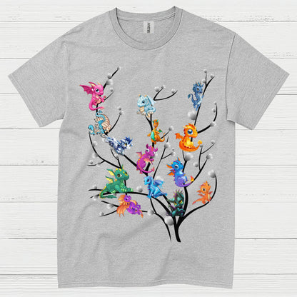 Baby Dragons On Tree T Shirt