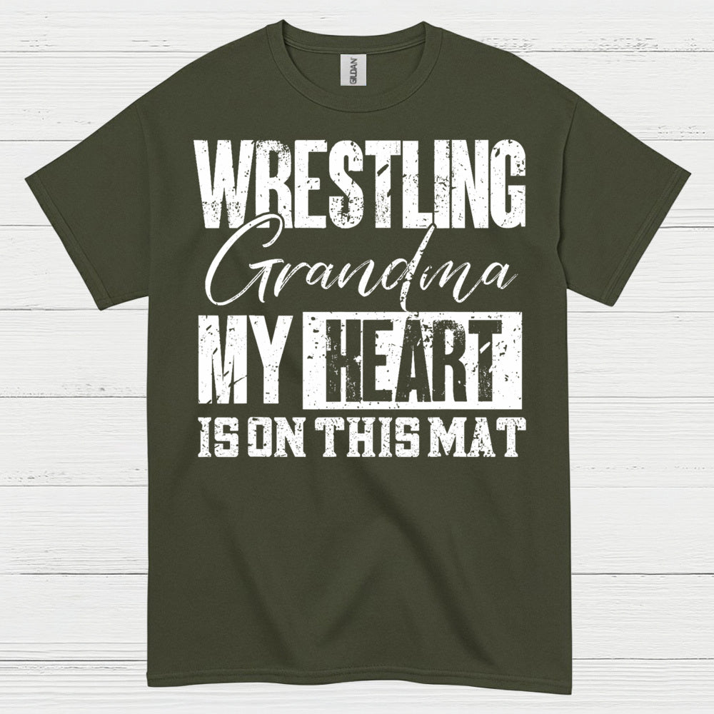 Wrestling Grandma Heart on the Mat T Shirt