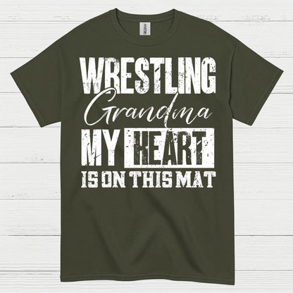 Wrestling Grandma Heart on the Mat T Shirt