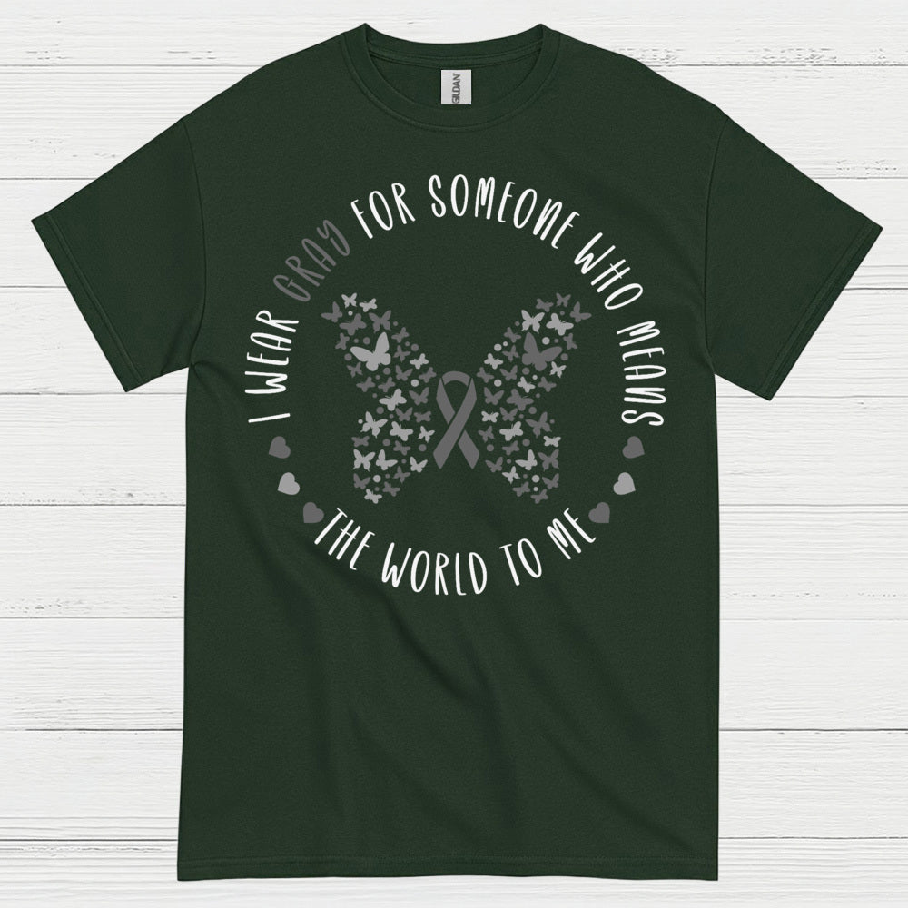 Gray Ribbon Love And Support Awareness T Shirt
