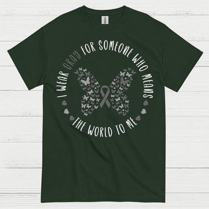 Gray Ribbon Love And Support Awareness T Shirt