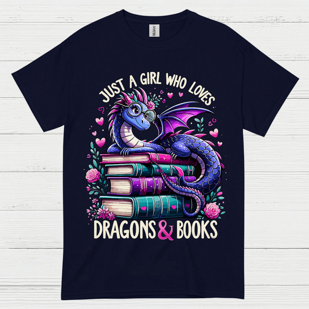 Just A Girl Who Loves Dragons And Books T Shirt