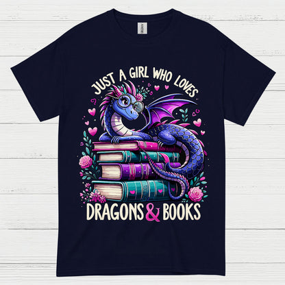 Just A Girl Who Loves Dragons And Books T Shirt