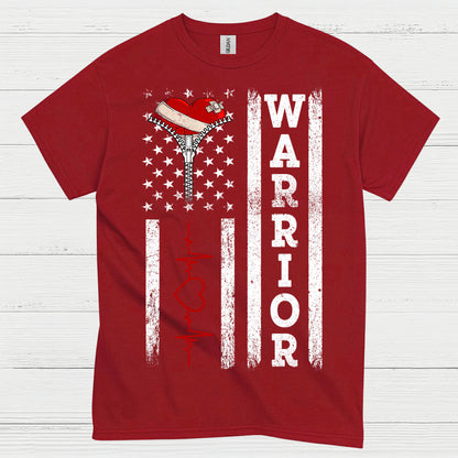 Heart Warrior American Flag T Shirt