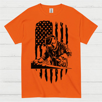 American Flag Welder T Shirt
