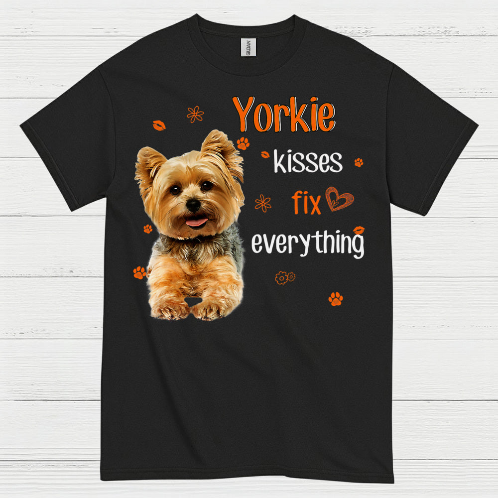 Yorkie Kisses Fix Everything Dog T Shirt
